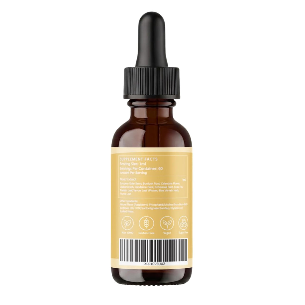 MAYN Lymphatic Drainage 11-in-1 Herbal Drops with Elderberry – 60mL
