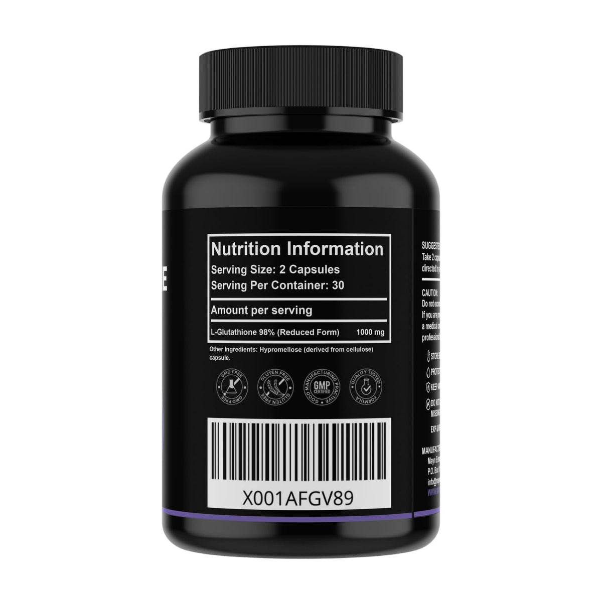 MAYN Glutathione 1000mg – 60 Capsules – image 2