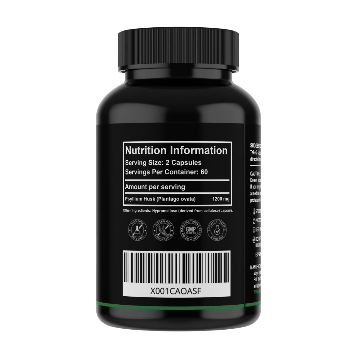 MAYN Psyllium Husk 1200mg – 120 Capsules – image 2