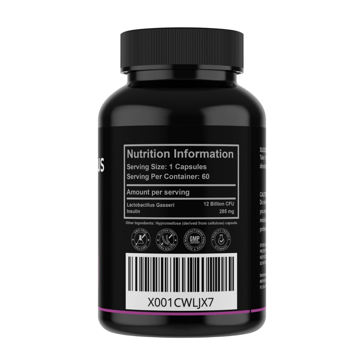 MAYN Lactobacillus Gasseri 12 Billion CFU with Prebiotic Inulin – 60 Capsules – image 2