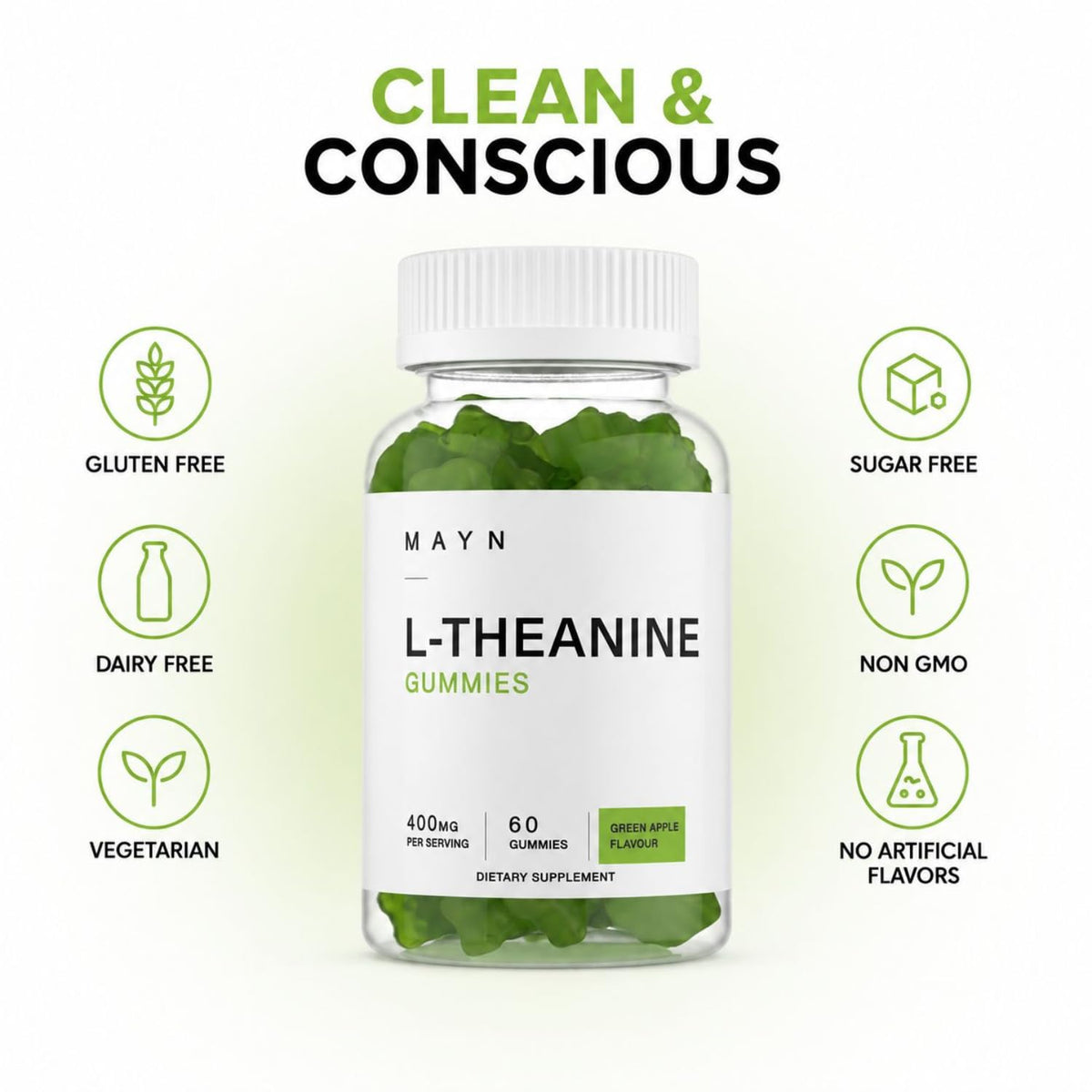 MAYN L-Theanine 400mg Gummies – 60 Gummies – image 6