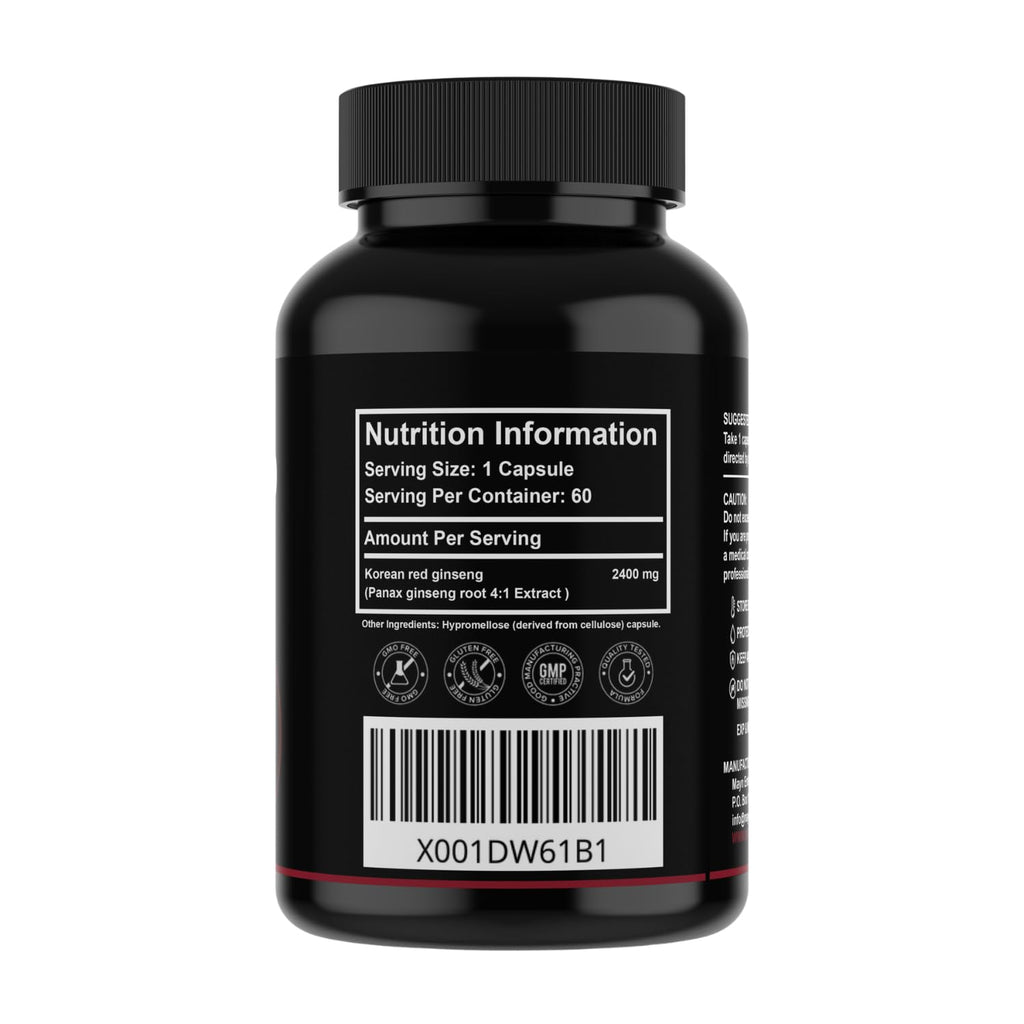 MAYN Korean Red Panax Ginseng 2400mg – 60 Capsules – image 2