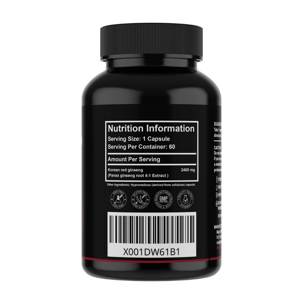 MAYN Korean Red Panax Ginseng 2400mg – 60 Capsules – image 2