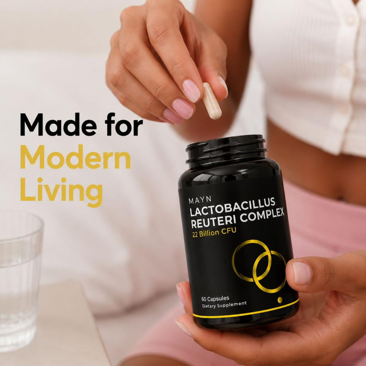 MAYN Lactobacillus Reuteri Complex 22 Billion CFU with Prebiotic Inulin – 60 Capsules – image 7