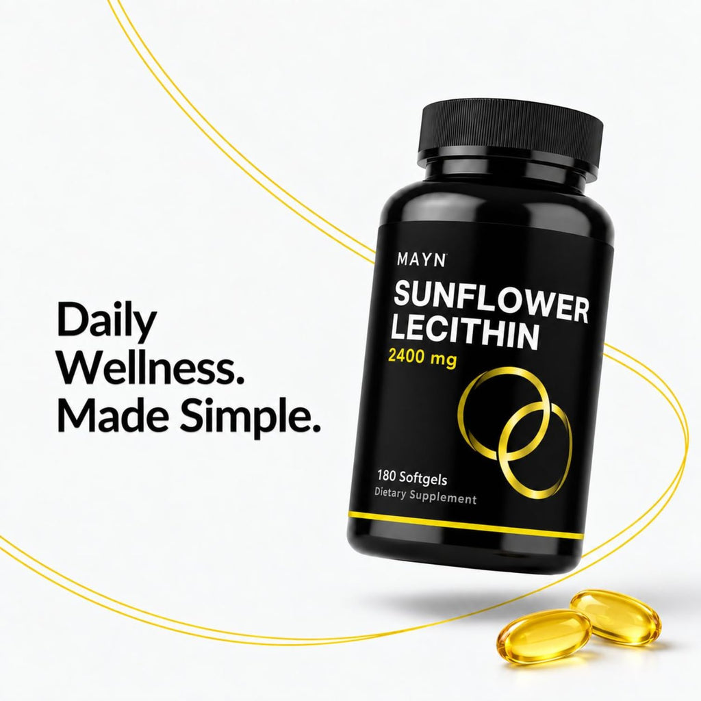 MAYN Sunflower Lecithin 2400mg with Phosphatidylcholine – 90 Softgels – image 3