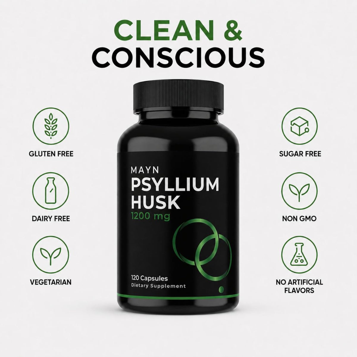 MAYN Psyllium Husk 1200mg – 120 Capsules – image 6