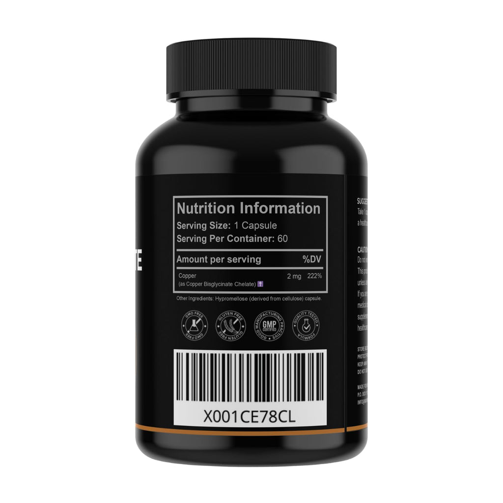 MAYN Copper Bisglycinate 2mg – 60 Capsules – image 2