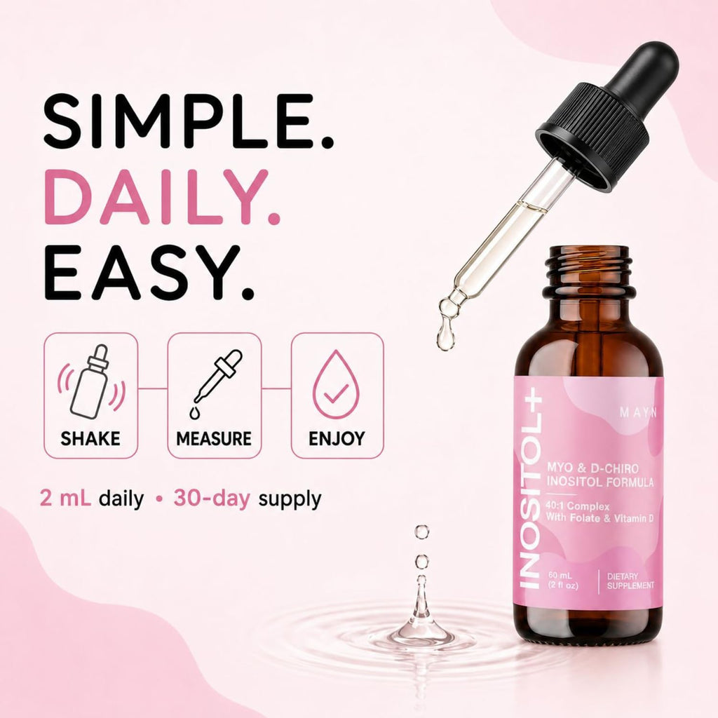 MAYN Myo-Inositol + D-Chiro Inositol 40:1 Liquid Drops – 60mL – image 5