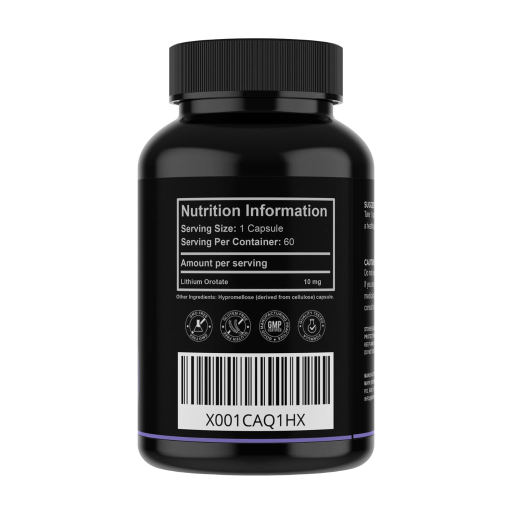 MAYN Lithium Orotate 10mg – 60 Capsules – image 2