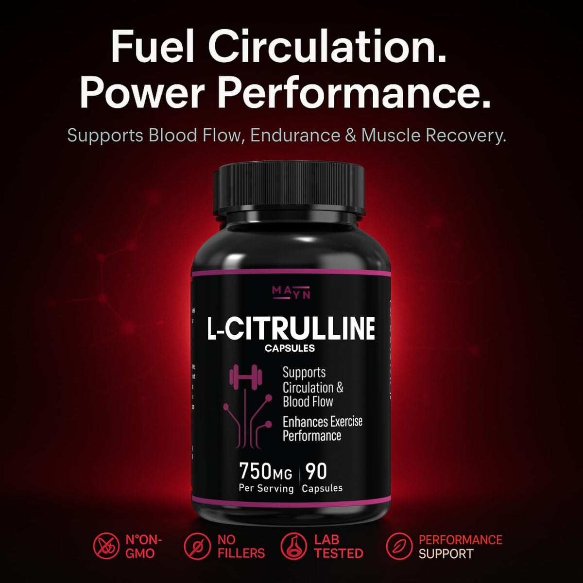 MAYN L-Citrulline 750mg – 90 Capsules – image 3