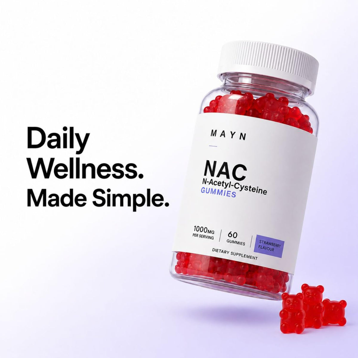MAYN NAC (N-Acetyl-Cysteine) 1000mg Gummies – 60 Gummies – image 3