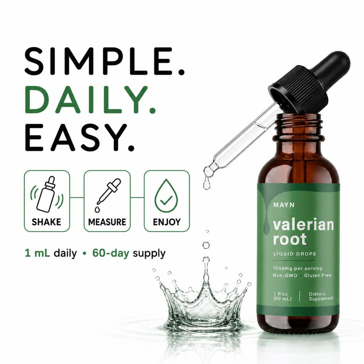MAYN Valerian Root Extract Liquid Drops – 60mL – image 5