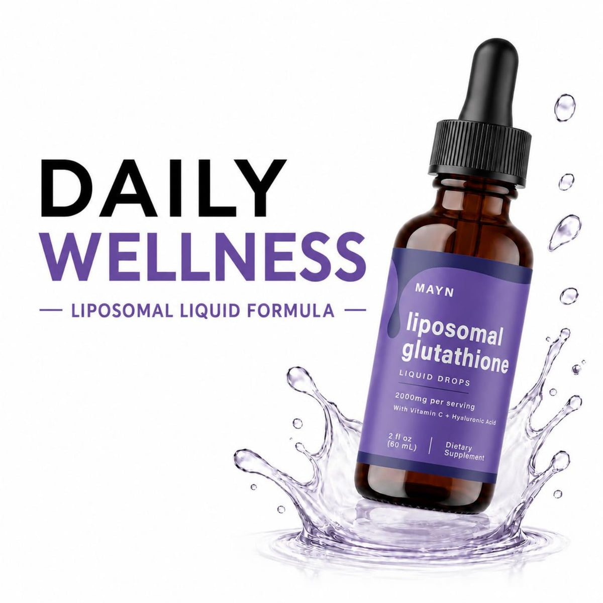 MAYN Liposomal Glutathione Liquid Drops – 60mL – image 3