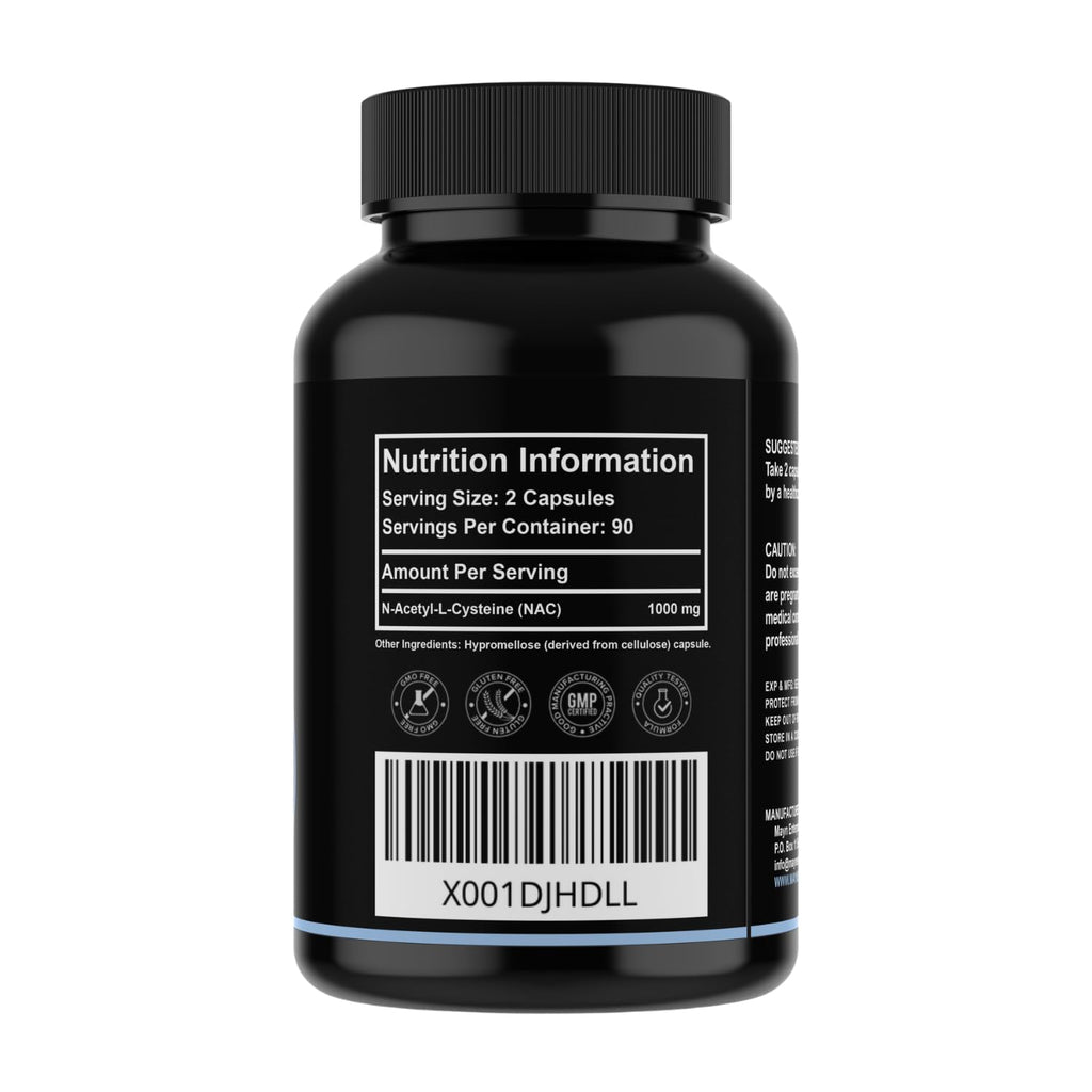 MAYN NAC (N-Acetyl-Cysteine) 1000mg – 180 Capsules – image 2