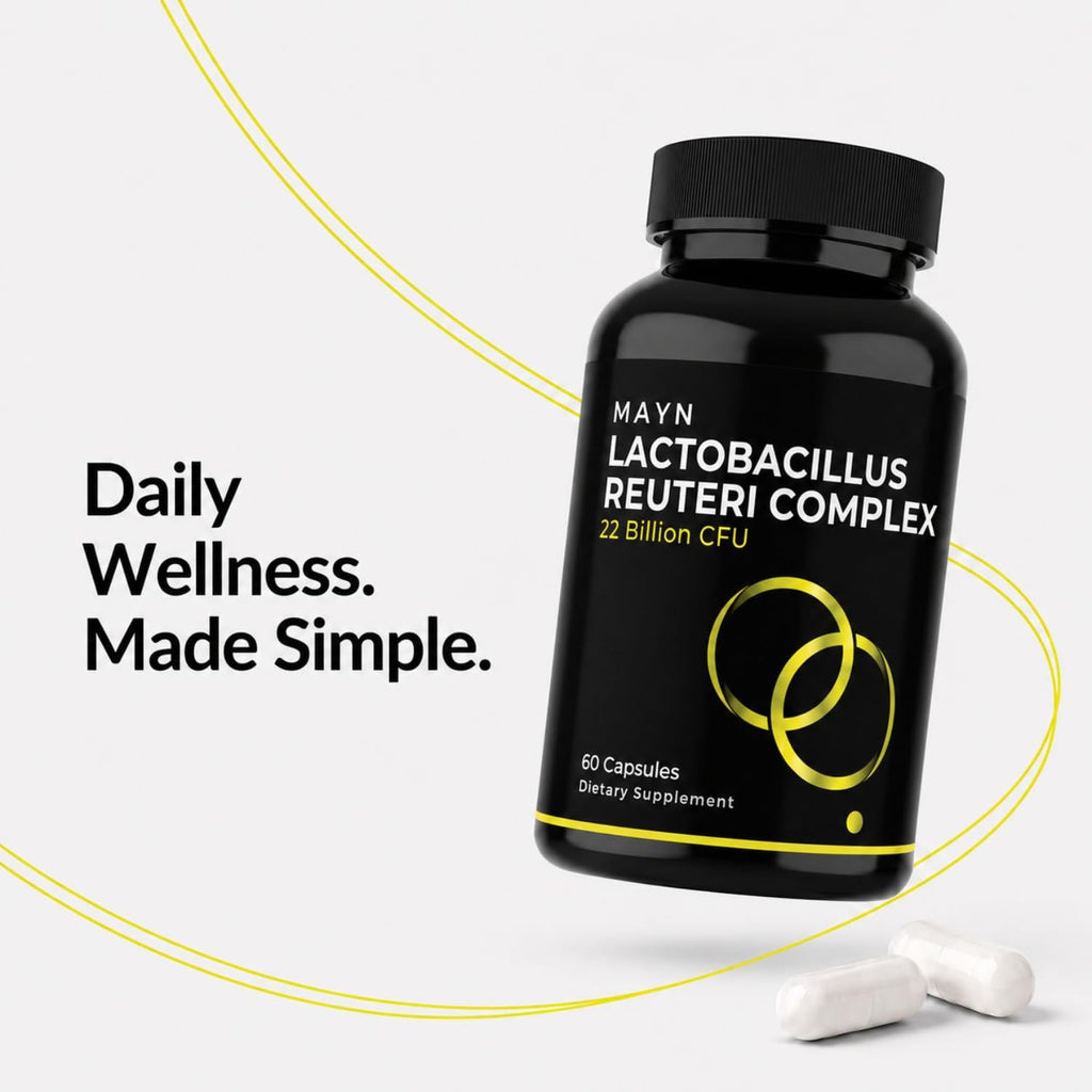 MAYN Lactobacillus Reuteri Complex 22 Billion CFU with Prebiotic Inulin – 60 Capsules – image 3