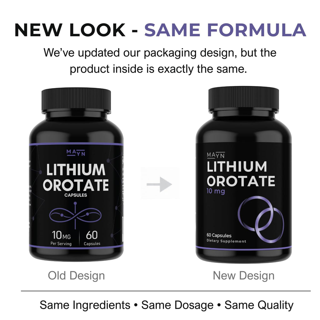 MAYN Lithium Orotate 10mg – 60 Capsules – image 5