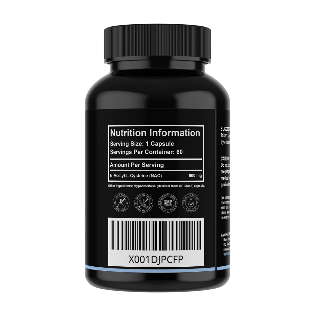 MAYN NAC (N-Acetyl-Cysteine) 600mg – 60 Capsules – image 2