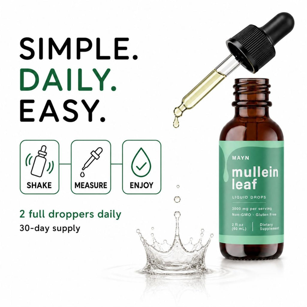 MAYN Mullein Leaf Extract Liquid Drops – 60mL – image 5