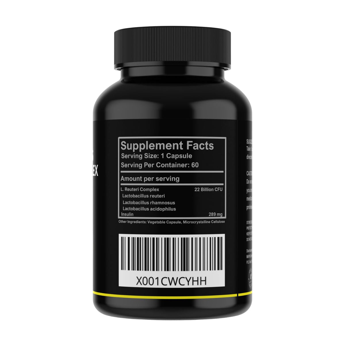 MAYN Lactobacillus Reuteri Complex 22 Billion CFU with Prebiotic Inulin – 60 Capsules – image 2