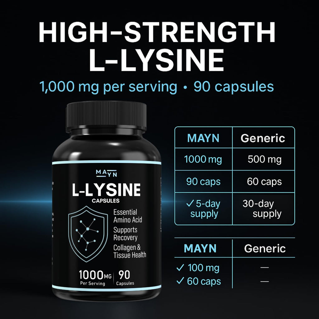MAYN L-Lysine 1000mg – 90 Capsules – image 3