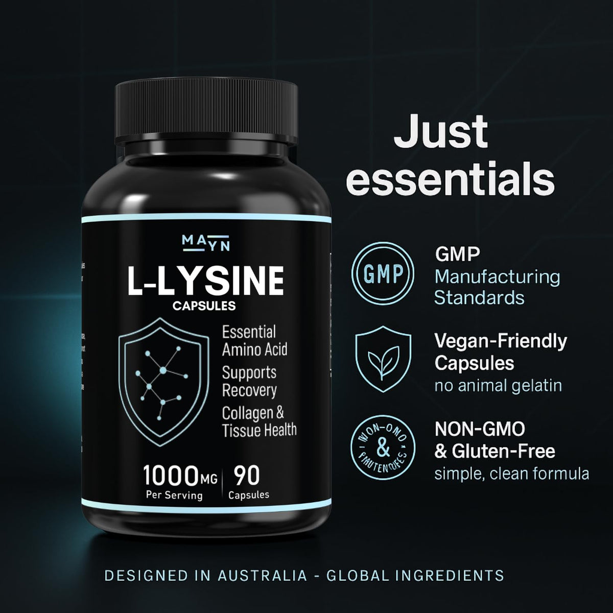 MAYN L-Lysine 1000mg – 90 Capsules – image 7