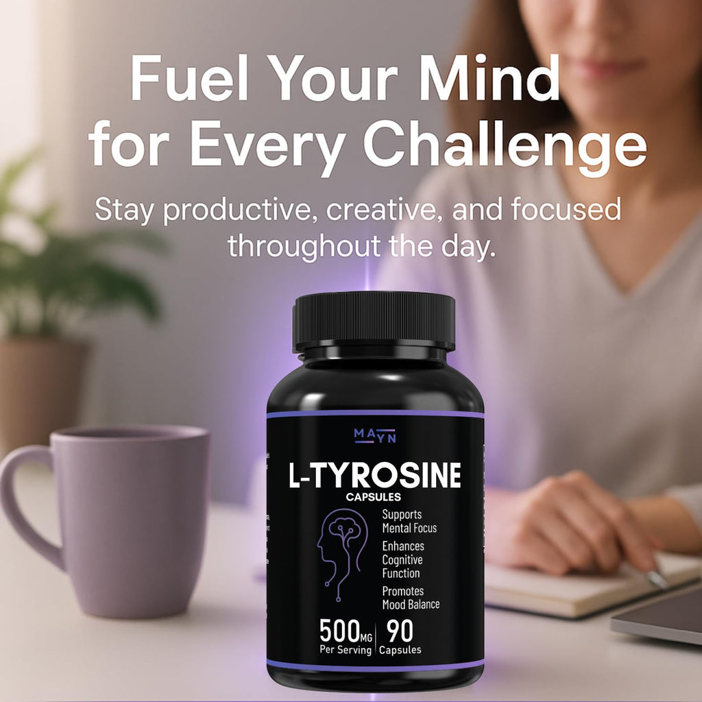 MAYN L-Tyrosine 500mg – 90 Capsules – image 5