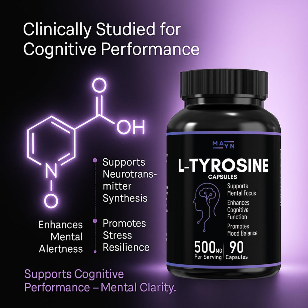 MAYN L-Tyrosine 500mg – 90 Capsules – image 4