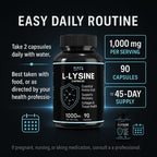 MAYN L-Lysine 1000mg – 90 Capsules – image 6