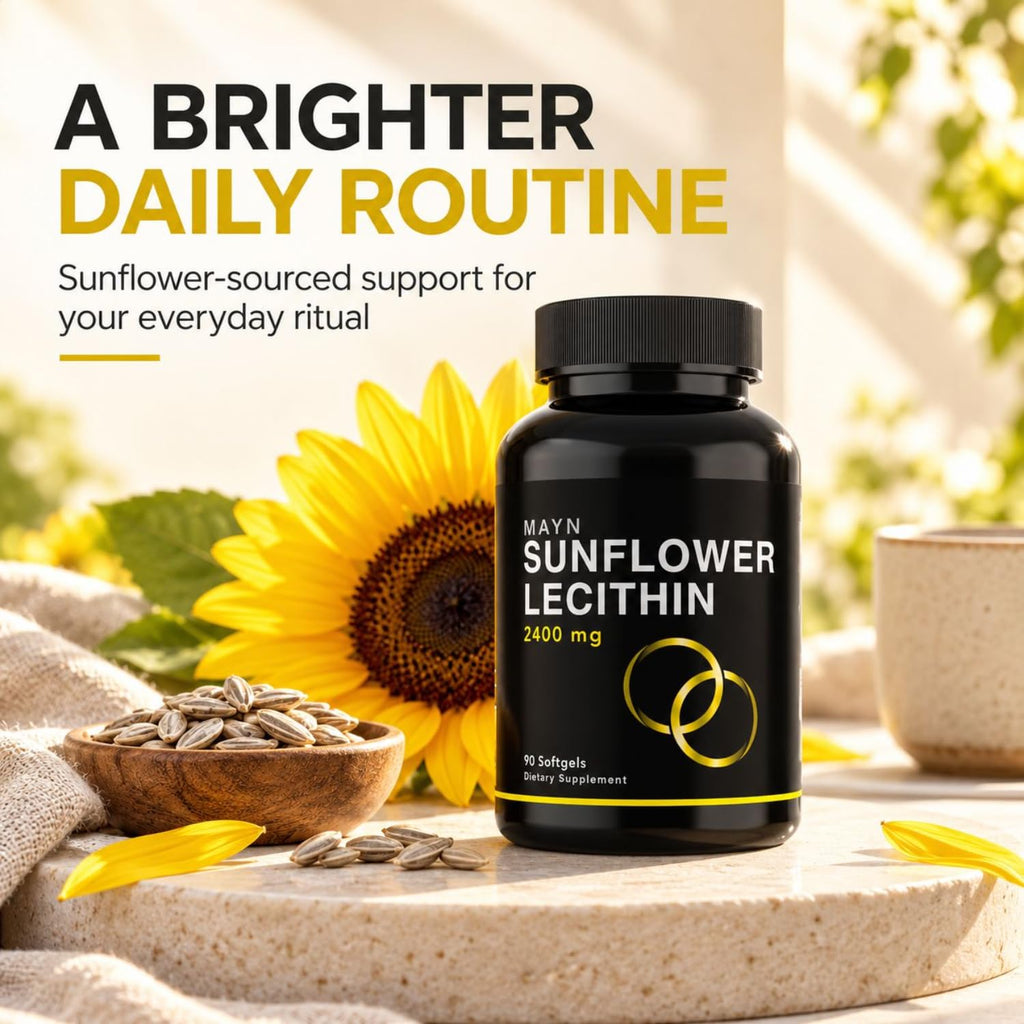 MAYN Sunflower Lecithin 2400mg with Phosphatidylcholine – 90 Softgels – image 7
